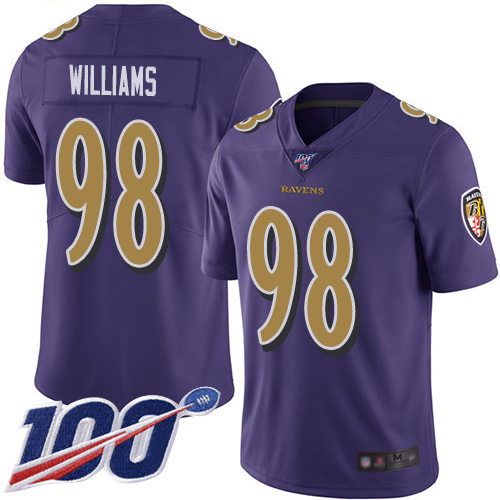 Baltimore Ravens Limited Purple Men Brandon Williams Jersey NFL Football #98 100th Season Rush Vapor Untouchable